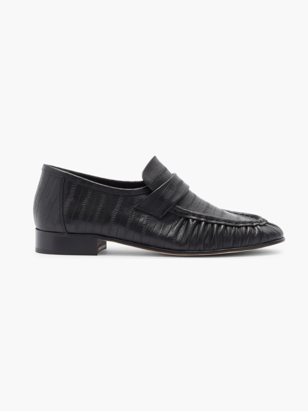 Tony Bianco Gatsby Black Anguille Leather Penny Loafers